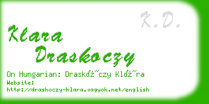 klara draskoczy business card